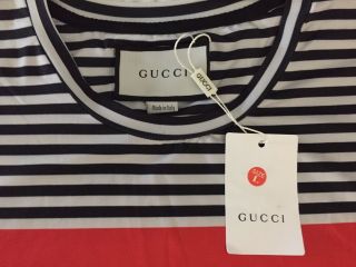 Authentic Rare Gucci Stripe Shirt With Gucci Logo Size Large With Tags 6