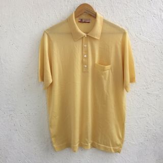 Vintage Montagut Polo Shirt 100 Polyamide Made In France Yellow Size 5