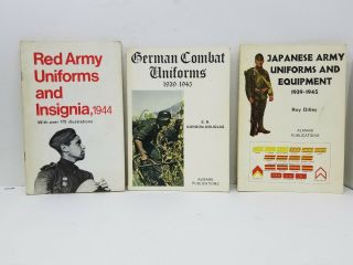 3 Books Red Army German & Japanese Army Uniforms Ww2 Wwii Military Books