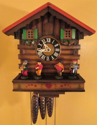 Vintage Kuner Cuckoo Clock Oompah Band Musical Black Forest Germany