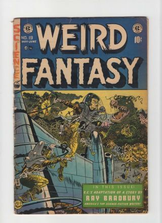 Weird Fantasy 19 Vintage Ec Comic Horror Scifi Gold 10c Bradbury Adaptation