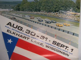 VINTAGE RACING POSTERS ROAD AMERICA,  CAN AM CHALLENGE 1968 Elkhart Lake Wis. 2