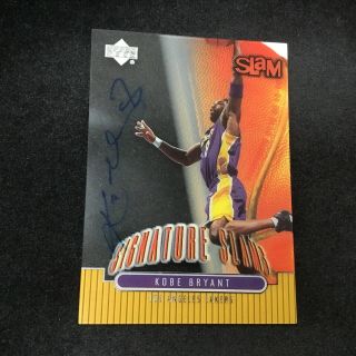 Kobe Bryant 2000 - 01 Upper Deck Slam Basketball Autograph On Card Auto Ssp Rare