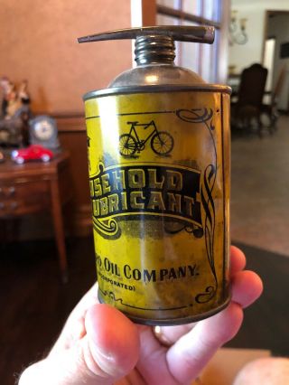 Vintage / Antique 1/2 Pint Cone Top Standard Oil Company Household Lubr Oil Can 3