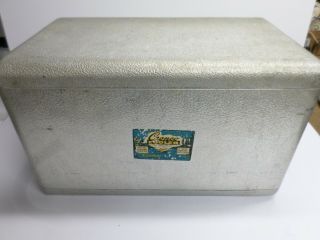 Vintage " Cronco " Aluminum Cooler W/ Block Ice Shelf