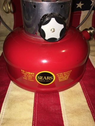 Sears Red Fount Large Black Hat No.  74070 Lantern Vintage rare 11/63 coleman 2