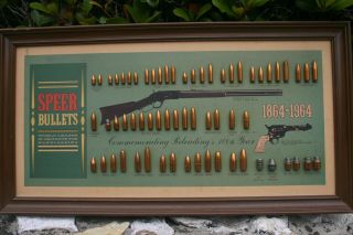 Speer Bullet Board Cartridge Ammo Display 1864 - 1964