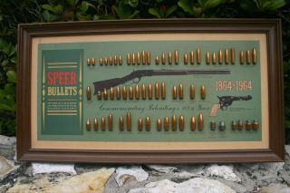 Speer Bullet Board Cartridge Ammo Display 1864 - 1964 4