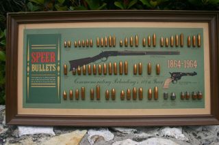 Speer Bullet Board Cartridge Ammo Display 1864 - 1964 5
