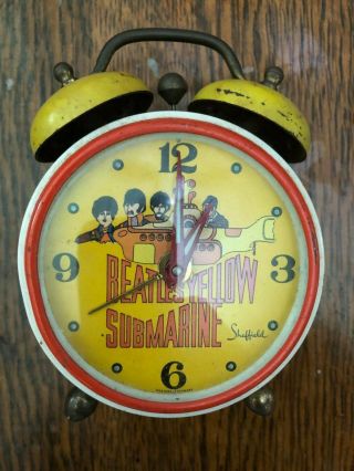 Vintage 1968 Beatles Yellow Submarine Alarm Clock Sheffield