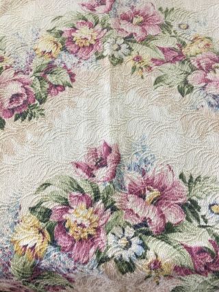 Vintage Rose Pink/floral Barkcloth Drapes Curtain Panels