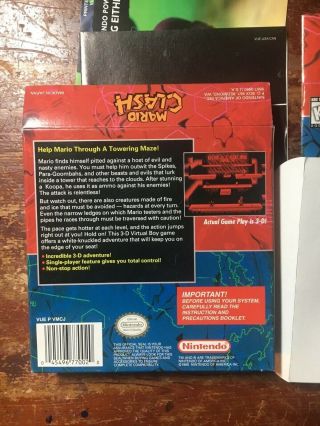 Rare US Version Nintendo 3D Virtual Boy Game System With 4 Games 4