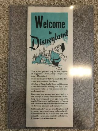 Rare Vintage Disneyland C.  July 17,  1955 Opening Day Brochure Flyer Guide Htf