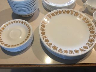 Vintage Corelle Butterfly Gold Plates Dinnerware 62 Piece 12 Place 2