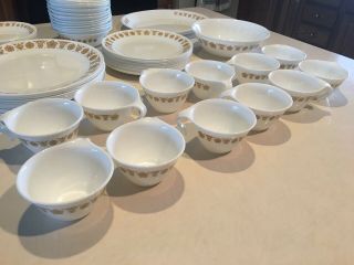 Vintage Corelle Butterfly Gold Plates Dinnerware 62 Piece 12 Place 3