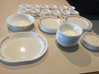 Vintage Corelle Butterfly Gold Plates Dinnerware 62 Piece 12 Place 4