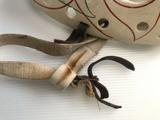 Vintage Cooper Fiberglass Hockey Goalie Face Mask - Leather Straps Pin Stripped 8