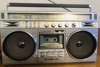 Vintage Sharp Gf - 8989 Boombox Old School Ghetto Blaster Great Loud Sound