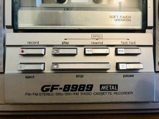 Vintage SHARP GF - 8989 Boombox Old School Ghetto Blaster Great Loud Sound 3