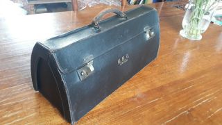 Antique Vintage George Kenning & Son Masonic Brown Stitched Leather Case