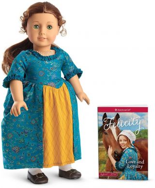 American Girl Felicity 18 Inch Doll With Book Nib