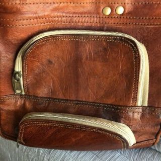 Largest Leather handmade travel luggage vintage overnight weekend duffel Gym Bag 3