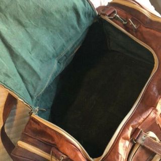 Largest Leather handmade travel luggage vintage overnight weekend duffel Gym Bag 4