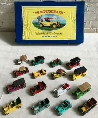 Vintage 1969 British Set MODELS of YESTERYEAR Matchbox Display Case 16 Different 4