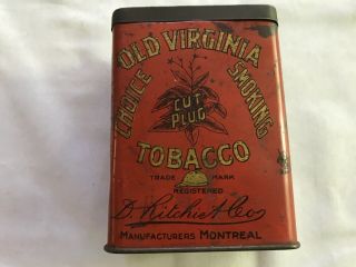 Old Virginia Cut Plug Vintage Tobacco Tin