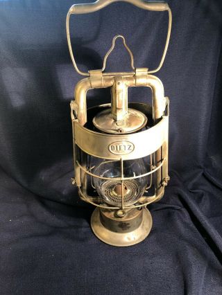 Antique Dietz King Fire Dept.  Nickel Plated Kerosene Lantern Patd.  1907