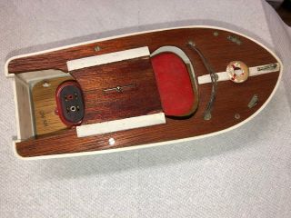 Langcraft Vintage Toy Outboard Boat Plastic&wood No Motor No Box