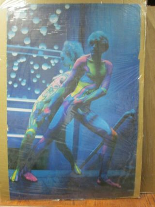 Psychedelic Body Paint Vintage Poster Hot Girl 1980 