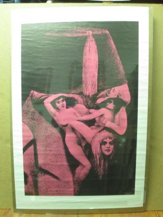 Psychedelic Old Man Abstract Vintage Poster Hot Girls 1971 Inv G3256