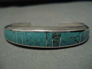 Vintage Navajo Bracelet - Spiderweb Turquoise Sterling Silver