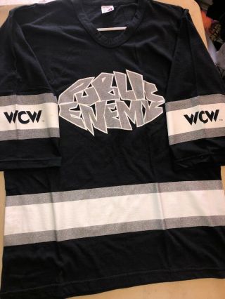 Rare Vintage Wcw Public Enemy Jersey Shirt Wwf Wwe Ecw Nwo Promo Aew Rap Og