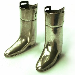 A Antique Solid Silver Riding Boots 1916