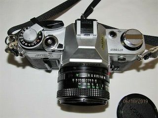 Vintage Canon AE - 1 35mm Film Camera - Black & Chrome Body - 3