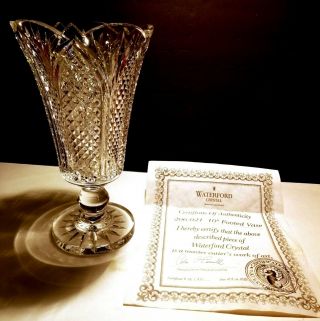 Rare VINTAGE House of Waterford Crystal MASTER CUTTER Flower Celery Vase 10 