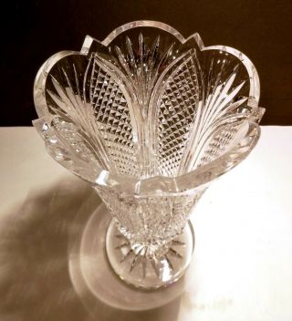 Rare VINTAGE House of Waterford Crystal MASTER CUTTER Flower Celery Vase 10 