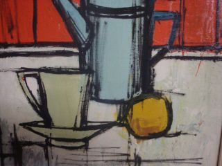 Vintage Mid - Century Abstract Expressionist Still Life Oil Painting - Signed Amen 6