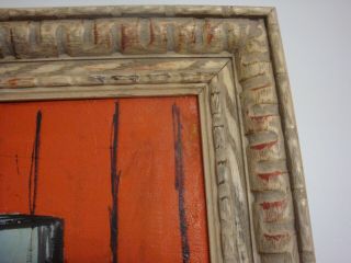 Vintage Mid - Century Abstract Expressionist Still Life Oil Painting - Signed Amen 7