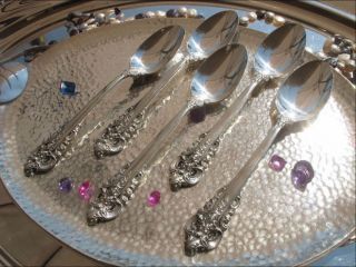 ONE LARGE OVAL SOUP SPOON DINNER WALLACE GRAND BAROQUE STERLING SILVER 7 