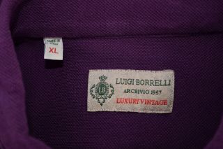 Luigi Borrelli Luxury Vintage Shirt Size XL (fits Large) In Solid Purple Knit 2