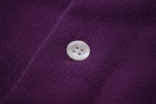 Luigi Borrelli Luxury Vintage Shirt Size XL (fits Large) In Solid Purple Knit 4