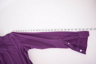 Luigi Borrelli Luxury Vintage Shirt Size XL (fits Large) In Solid Purple Knit 7