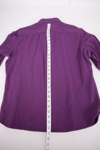 Luigi Borrelli Luxury Vintage Shirt Size XL (fits Large) In Solid Purple Knit 8
