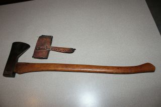 Vintage Norlund Axe W Wood Handle 26 " Maul 4 " Blade With Sheath Woodsman