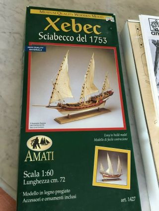 Vintage Ship Wooden Model Kit Amati Xebec 1:60 Scale