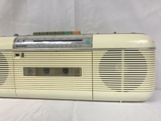 RARE Vintage Sharp QT - 50 (W) Stereo AM/FM Cassette Recorder Radio 3