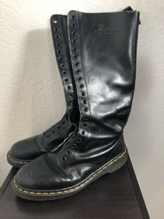 Dr.  Martens Vintage Made In England 20 Eyelet Tall Black Boots No Size Read